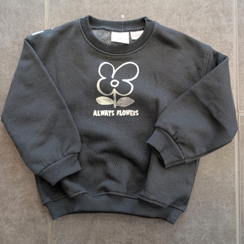 Zara "Always Flowers" Crewneck Sweatshirt